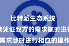 比特派生态系统  用户不错凭证我方的需求随时进行相应的操作