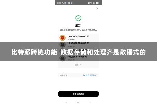 比特派跨链功能  数据存储和处理齐是散播式的
